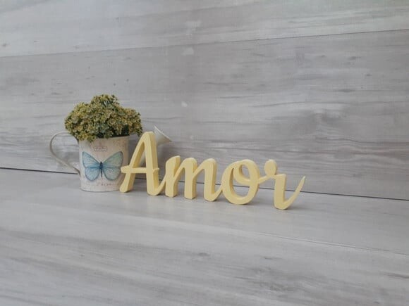 Amor - Palavra Decorativa Em Mdf - Linha Ck