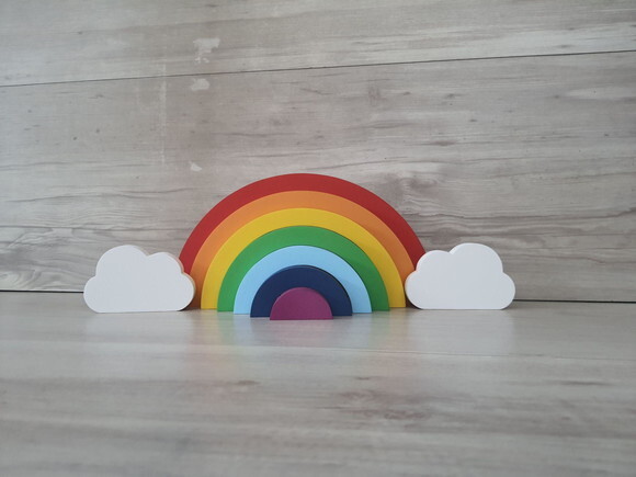 Arco Íris + Nuvens - Decoração Infantil Festa Arco Íris