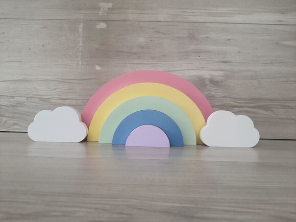 Arco Íris + Nuvens - Decoração Infantil Festa Arco Íris