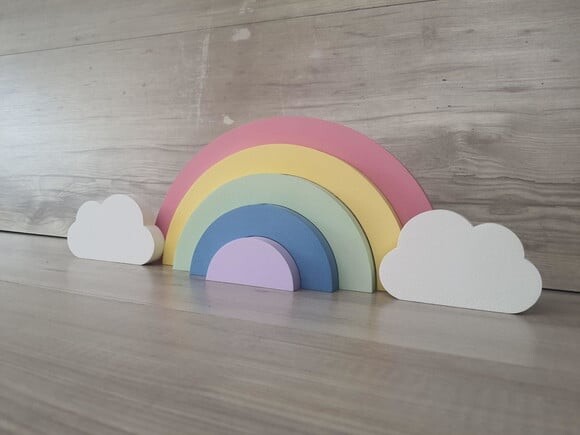 Arco Íris + Nuvens - Decoração Infantil Festa Arco Íris
