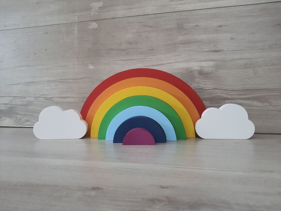 Arco Íris + Nuvens - Decoração Infantil Festa Arco Íris
