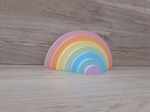 Arco Íris De Mesa Em Mdf - Tons Pastéis