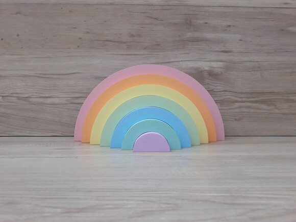 Arco Íris De Mesa Em Mdf - Tons Pastéis