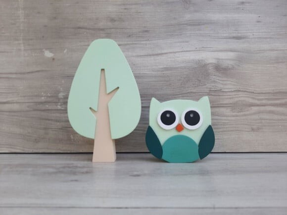 Árvore + Coruja de Mesa em mdf - Decoração Infantil