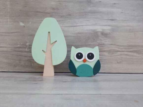 Árvore + Coruja de Mesa em mdf - Decoração Infantil