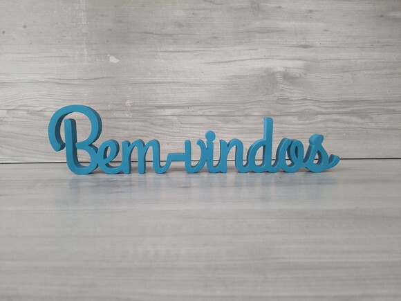 Bem-vindos - Palavra de Mesa em mdf - Linha Gh