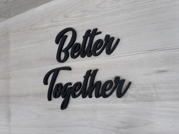 Better Together - palavras personalizadas de parede em mdf