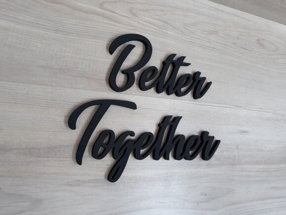 Better Together - palavras personalizadas de parede em mdf