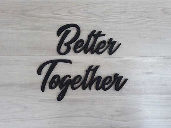 Better Together - palavras personalizadas de parede em mdf