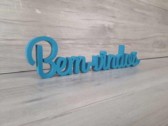 Bem-vindos - Palavra de Mesa em mdf - Linha Gh