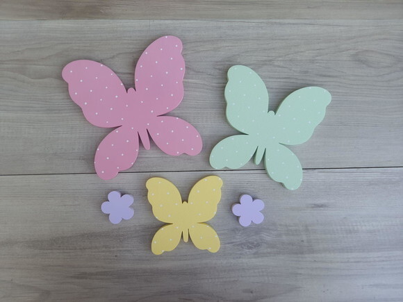 Borboletas e Flores de Parede em mdf