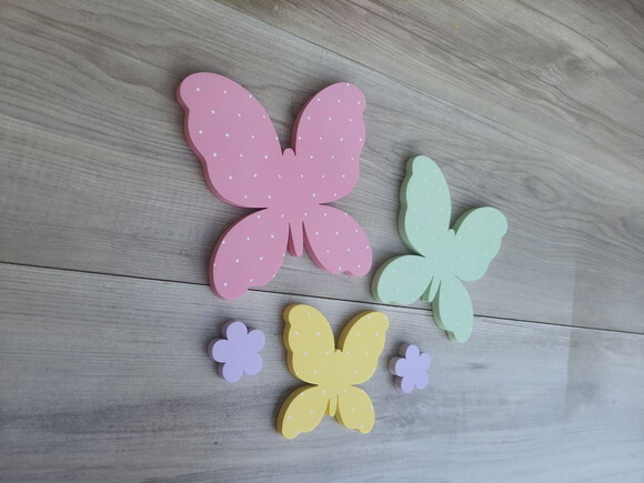 Borboletas e Flores de Parede em mdf