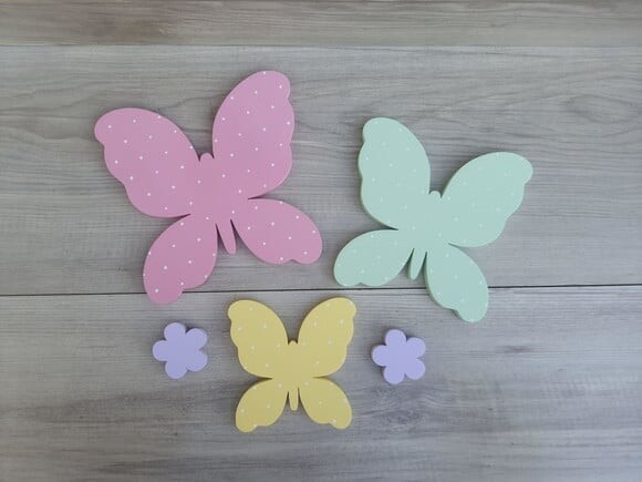 Borboletas e Flores de Parede em mdf