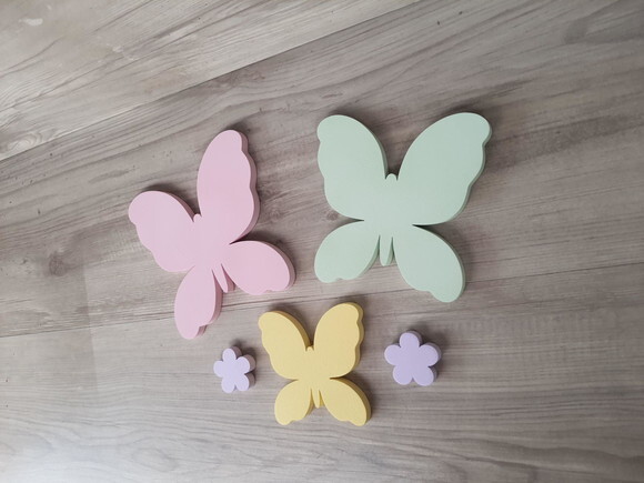 Borboletas e Flores de Parede em mdf