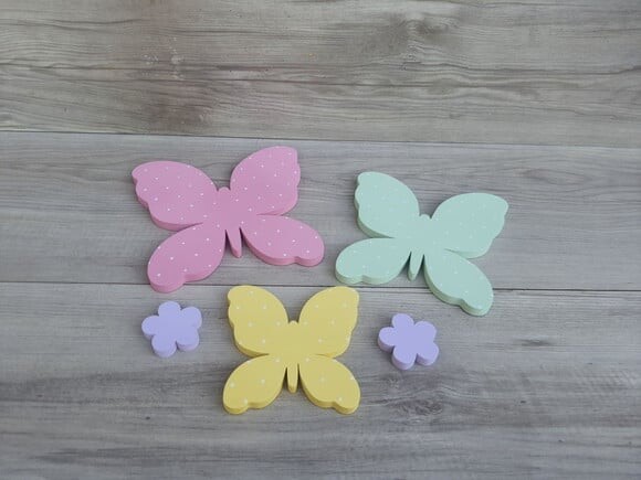 Borboletas e Flores de Parede em mdf