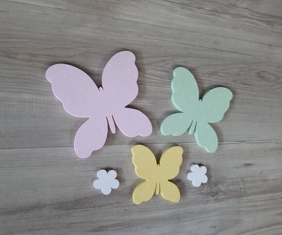 Borboletas e Flores de Parede em mdf