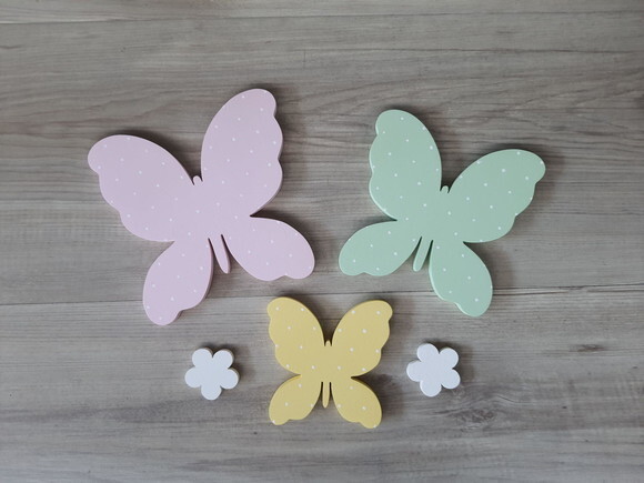 Borboletas e Flores de Parede em mdf