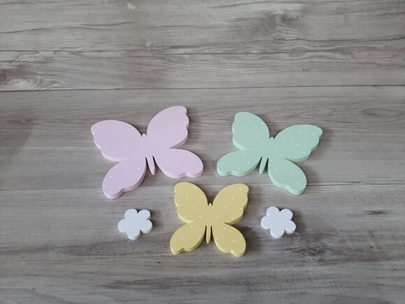 Borboletas e Flores de Parede em mdf