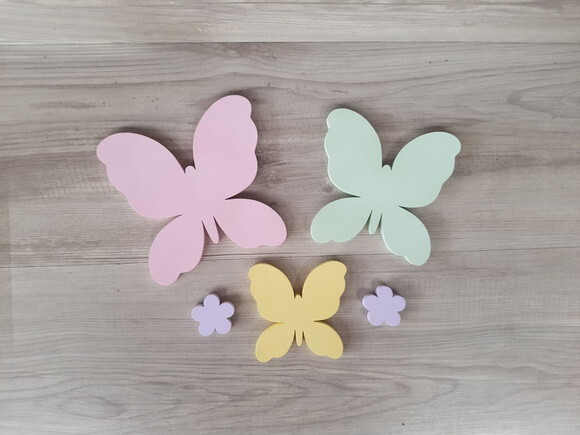 Borboletas e Flores de Parede em mdf