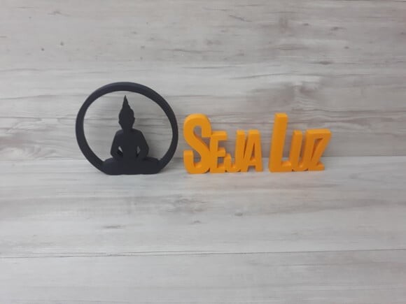 Buda + Seja Luz - Palavras Decorativas de Mesa em mdf