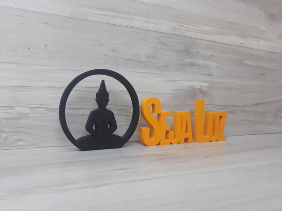 Buda + Seja Luz - Palavras Decorativas de Mesa em mdf