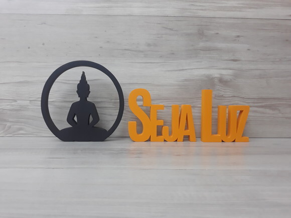 Buda + Seja Luz - Palavras Decorativas de Mesa em mdf