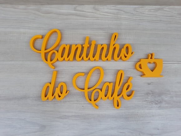 Cantinho do Café + Miniatura Xícara - Letras em mdf