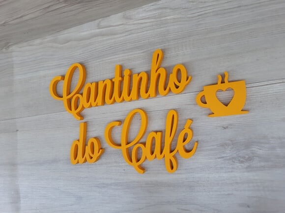Cantinho do Café + Miniatura Xícara - Letras em mdf