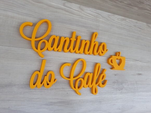 Cantinho do Café + Miniatura Xícara - Letras em mdf