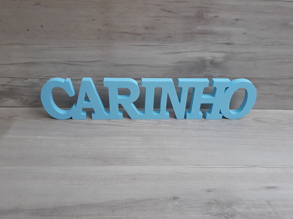 Carinho - Palavra de mesa em MDF mod. BK - tamanho G