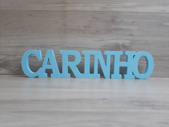 Carinho - Palavra de mesa em MDF mod. BK - tamanho G