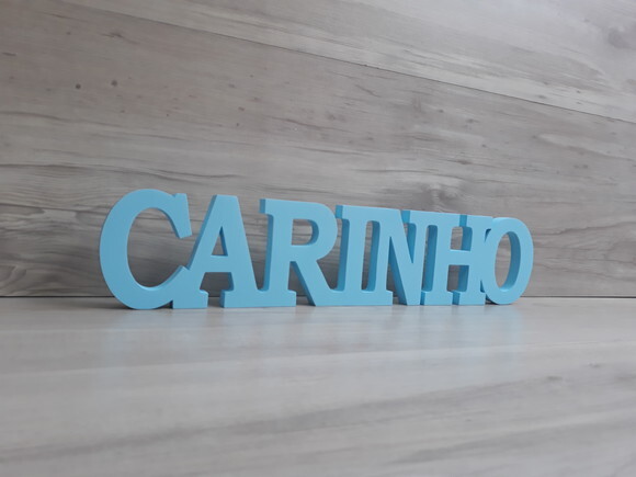 Carinho - Palavra de mesa em MDF mod. BK - tamanho G