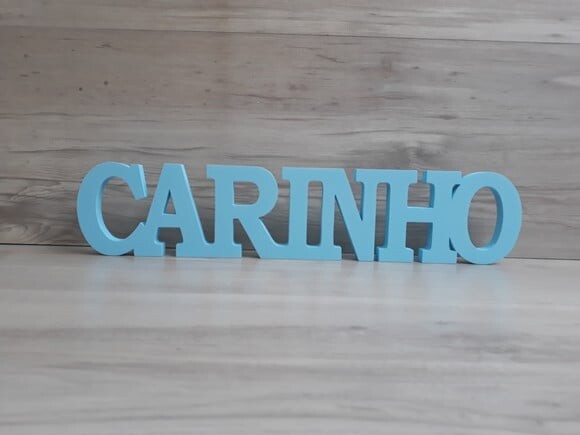 Carinho - Palavra de mesa em MDF mod. BK - tamanho G