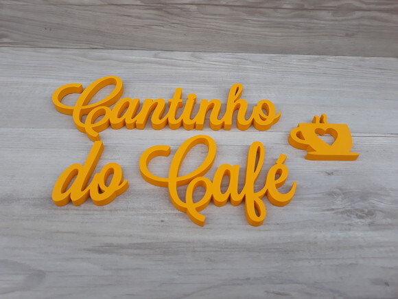 Cantinho do Café + Miniatura Xícara - Letras em mdf