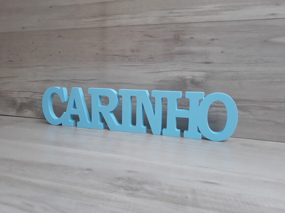 Carinho - Palavra de mesa em MDF mod. BK - tamanho G