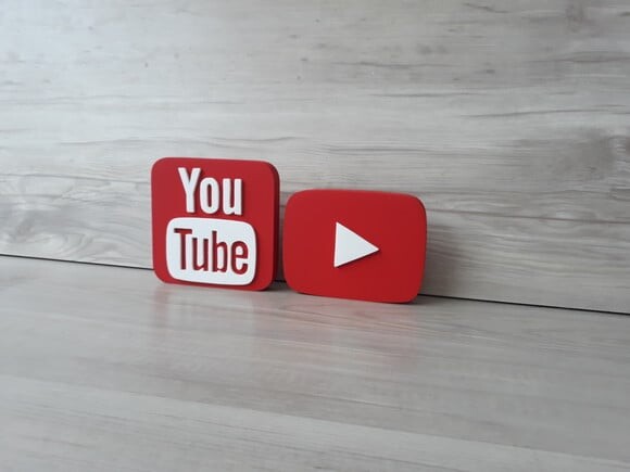 Combo Mídias Sociais - Simbolo Youtube e Youtube Play -12 cm