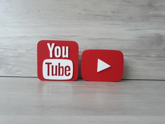 Combo Mídias Sociais - Simbolo Youtube e Youtube Play -12 cm
