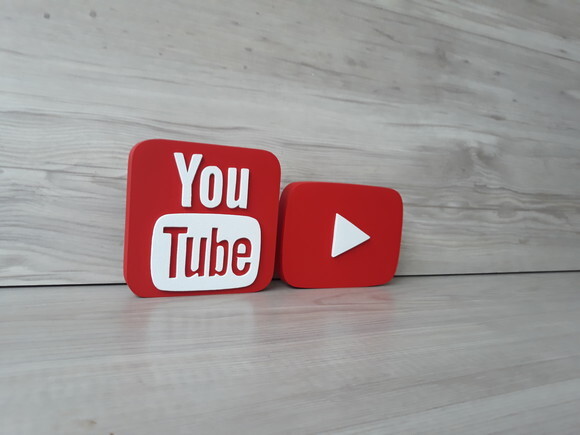 Combo Mídias Sociais - Simbolo Youtube e Youtube Play -12 cm