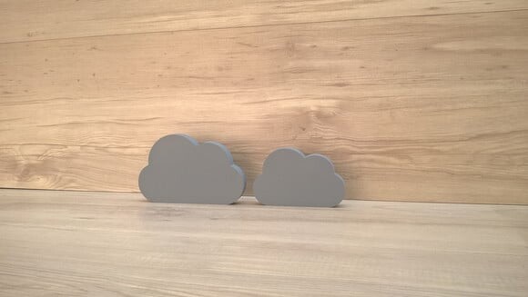 Combo Nuvens - 10 e 8 cm - peças decorativas em mdf