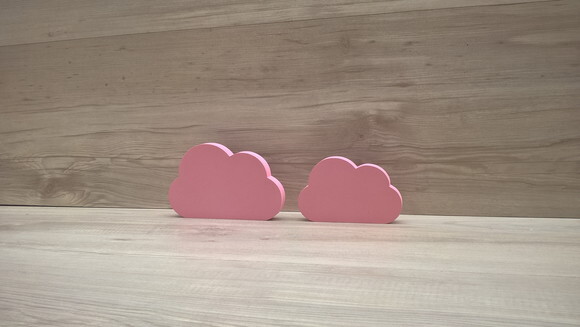 Combo Nuvens - 10 e 8 cm - peças decorativas em mdf