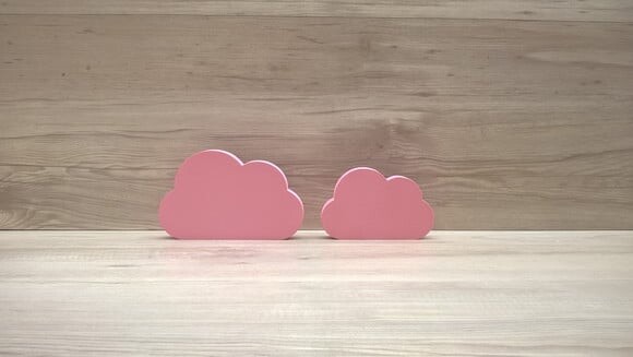 Combo Nuvens - 10 e 8 cm - peças decorativas em mdf