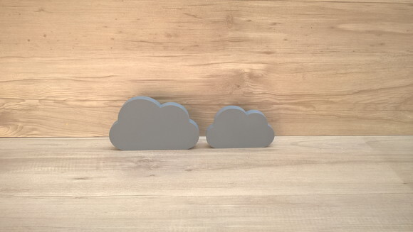 Combo Nuvens - 10 e 8 cm - peças decorativas em mdf