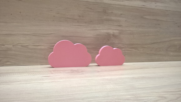 Combo Nuvens - 10 e 8 cm - peças decorativas em mdf