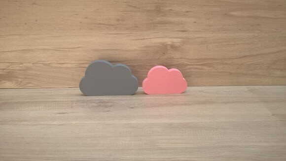 Combo Nuvens - 8 e 6 cm - peças decorativas em mdf