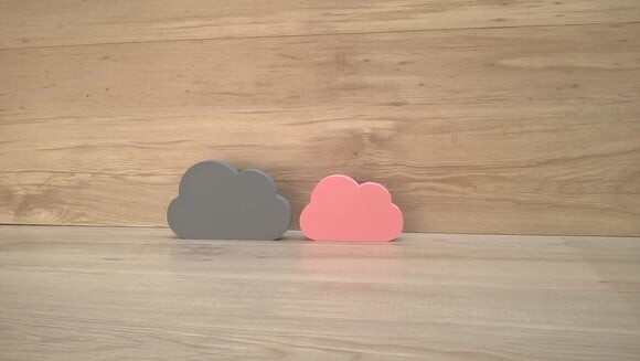Combo Nuvens - 8 e 6 cm - peças decorativas em mdf