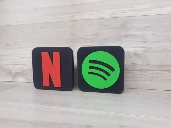 Combo Streaming - Netflix e Spotify - Simbolos em mdf 15 cm