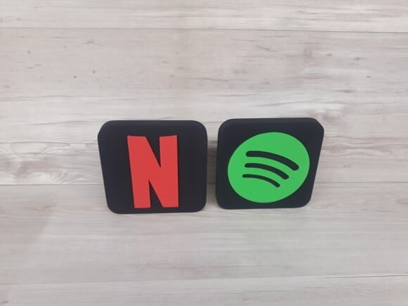 Combo Streaming - Netflix e Spotify - Simbolos em mdf 15 cm