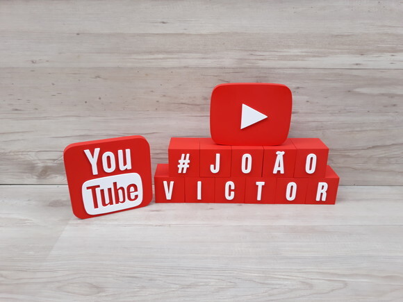 Combo Youtube - Nome em Cubos 11 Letras + Símbolos