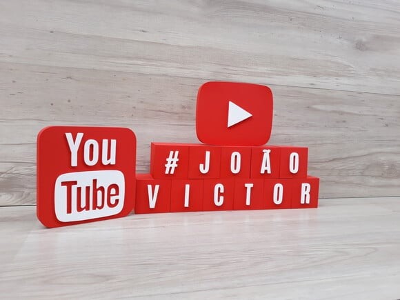 Combo Youtube - Nome em Cubos 11 Letras + Símbolos