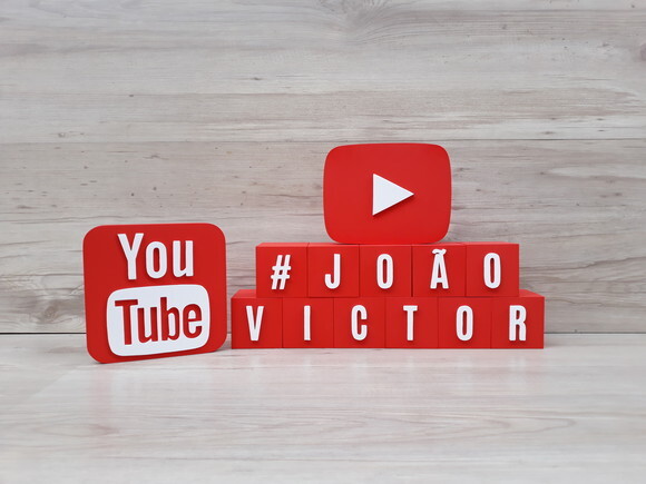 Combo Youtube - Nome em Cubos 11 Letras + Símbolos